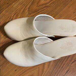 Charlotte Stone Cream Mules Textured Slip-On